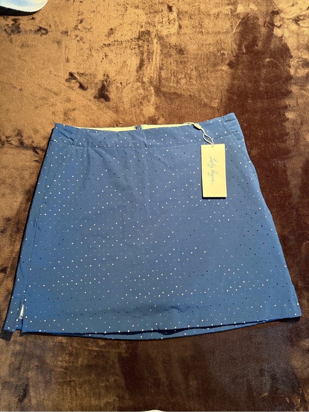 Lady Hagan Blue Perforated Star Golf Skort size 6 NWT